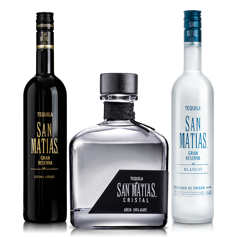 San Matías Premium: Cristal, Gran Reserva Blanco y Extra Añejo